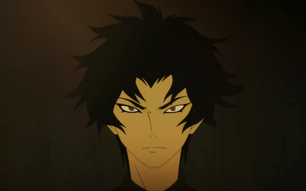 HD desktop wallpaper featuring Akira Fudo from the anime Devilman: Crybaby, showcasing his intense expression against a dark background.