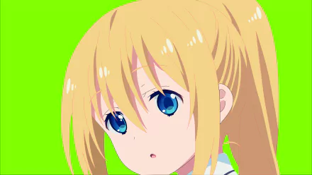 Anime-style close-up of a blonde character with blue eyes from Blend S, rendered in 8K Ultra HD for PC desktop wallpaper and background.