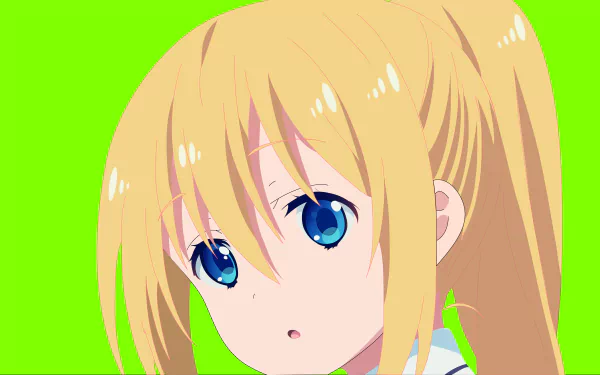 Anime-style close-up of a blonde character with blue eyes from Blend S, rendered in 8K Ultra HD for PC desktop wallpaper and background.