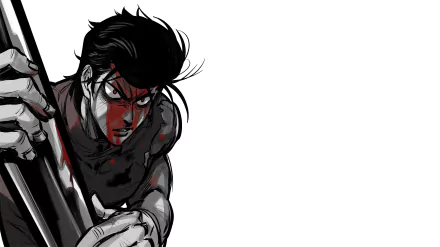 HD PC desktop wallpaper featuring Metal Bat from the anime One-Punch Man, depicted with intense expression and dynamic pose on a white background.