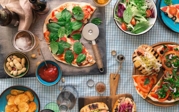 salad pizza food still life HD Desktop Wallpaper | Background Image