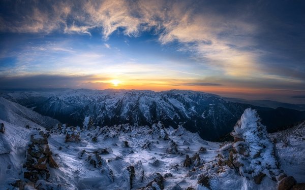 Earth Landscape Nature Mountain Sky Winter Snow HD Wallpaper | Background Image