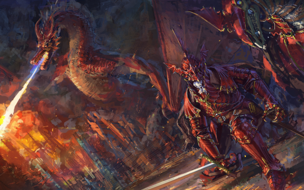 Fantasy Dragon Warrior Armor Battle HD Wallpaper | Background Image