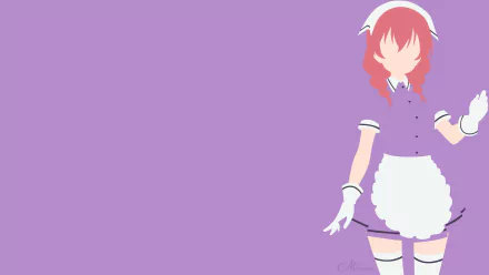 HD PC desktop wallpaper featuring a minimalist anime-style illustration of Kaho Hinata from Blend S, set against a solid lavender background.