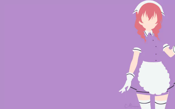 HD PC desktop wallpaper featuring a minimalist anime-style illustration of Kaho Hinata from Blend S, set against a solid lavender background.