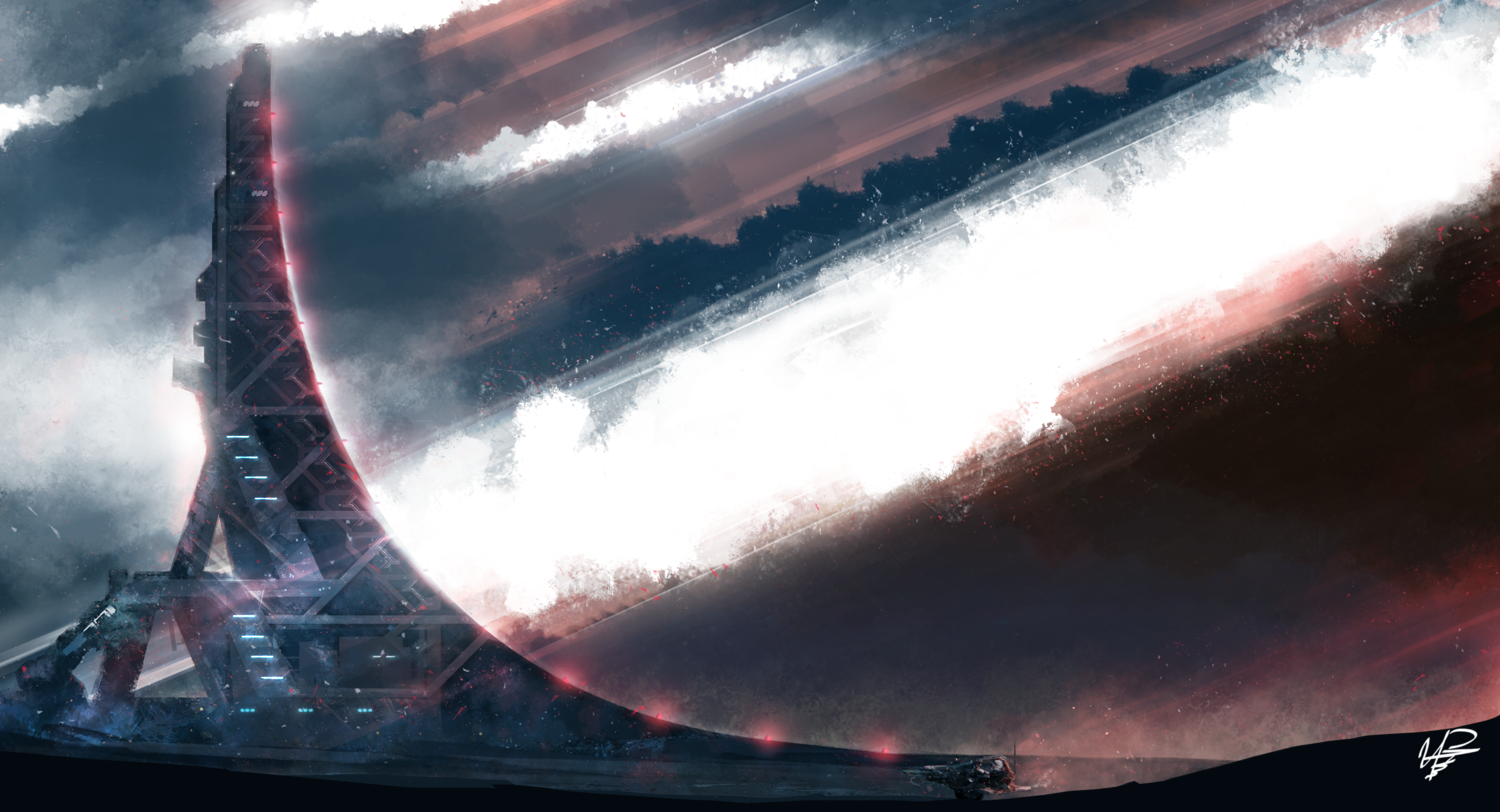 Download Futuristic Cloud Sci Fi Building HD Wallpaper by IvayloPetrov