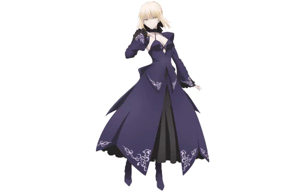 HD PC desktop wallpaper featuring Saber Alter from Fate/stay Night Movie: Heaven's Feel, showcasing the dark, elegant anime character from the Fate series.
