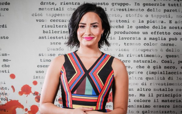 Music Demi Lovato Singer Smile Lipstick Brown Eyes Black Hair Short Hair HD Wallpaper | Background Image