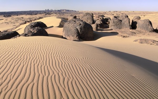 Nature Desert Algeria Africa Sand Dune Tassili N'Ajjer HD Wallpaper | Background Image