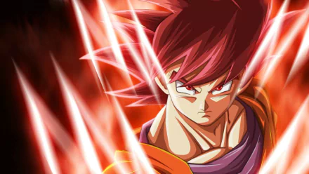 HD PC desktop wallpaper featuring Goku in his Super Saiyan Rosé form from the Dragon Ball Z anime, surrounded by dynamic energy effects.