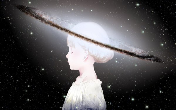 Anime Original Short Hair Blonde Galaxy HD Wallpaper | Background Image