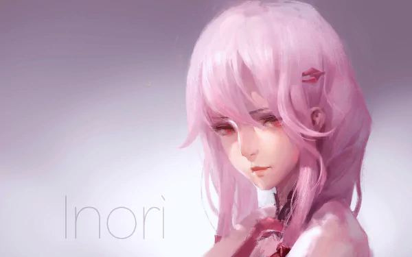 Inori Yuzuriha from Guilty Crown, depicted in a soft, detailed anime style, featured as a 4K Ultra HD PC desktop wallpaper and background.