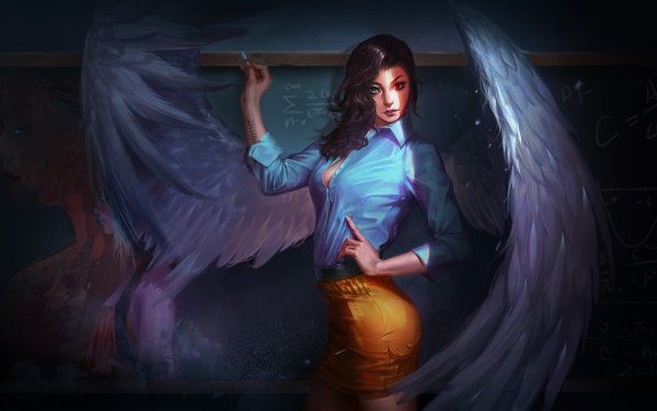 Fantasy Angel Heterochromia Wings HD Wallpaper | Background Image