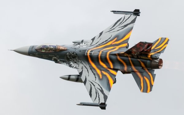 Military General Dynamics F-16 Fighting Falcon Jet Fighter Aircraft Warplane HD Wallpaper | Background Image