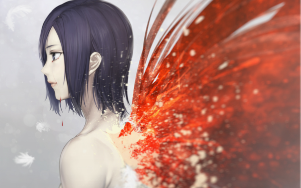 Anime Tokyo Ghoul Touka Kirishima Wings Blood Crying HD Wallpaper | Background Image