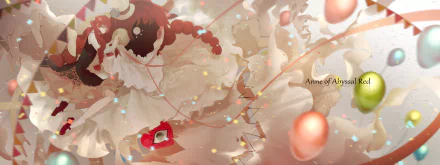 HD anime-style desktop wallpaper featuring Lucy Maud Montgomery’s influence blended with Bungou Stray Dogs elements in a soft, ethereal composition.