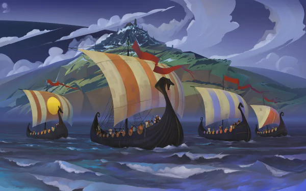 ship drakkar video game The Banner Saga HD Desktop Wallpaper | Background Image