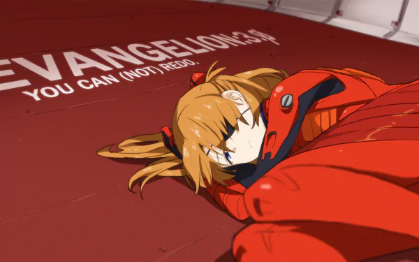 HD PC desktop wallpaper featuring Asuka Langley Sohryu from Neon Genesis Evangelion in her red plugsuit, from Evangelion: 3.0 You Can (Not) Redo.
