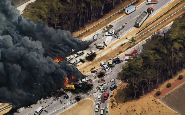 road smoke fire aerial artistic crash HD Desktop Wallpaper | Background Image