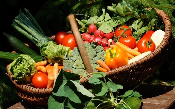 Food Vegetables Vegetable Basket Tomato Capsicum HD Wallpaper | Background Image