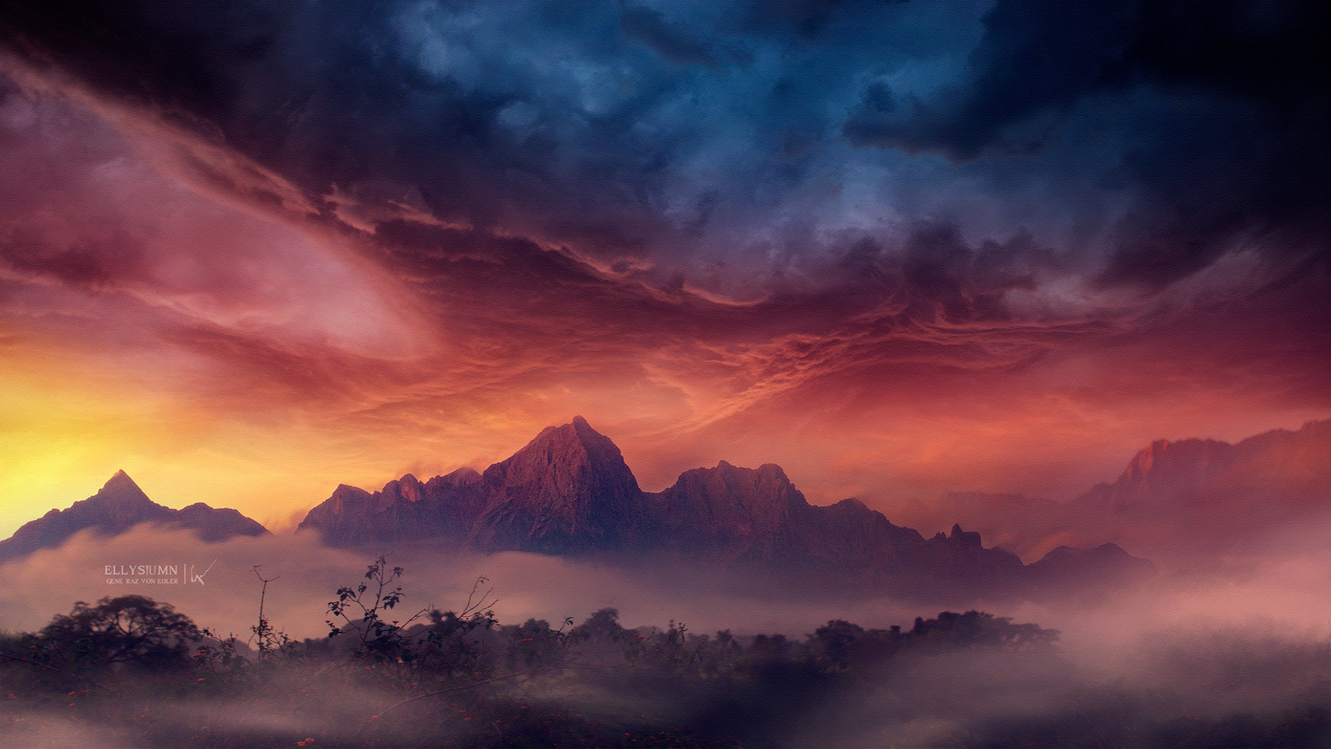 Fantasy Landscape HD Wallpaper by Gene Raz von Edler