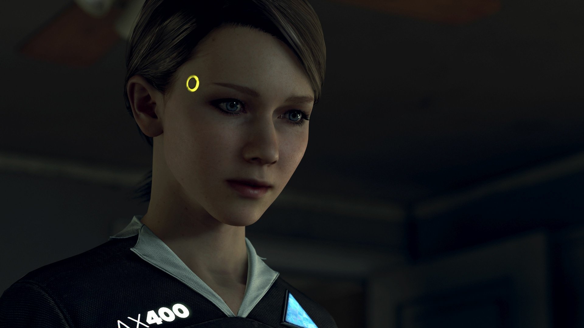 Close-up of Kara from Detroit: Become Human, featured in a detailed 4K Ultra HD PC desktop wallpaper showcasing the video game character.