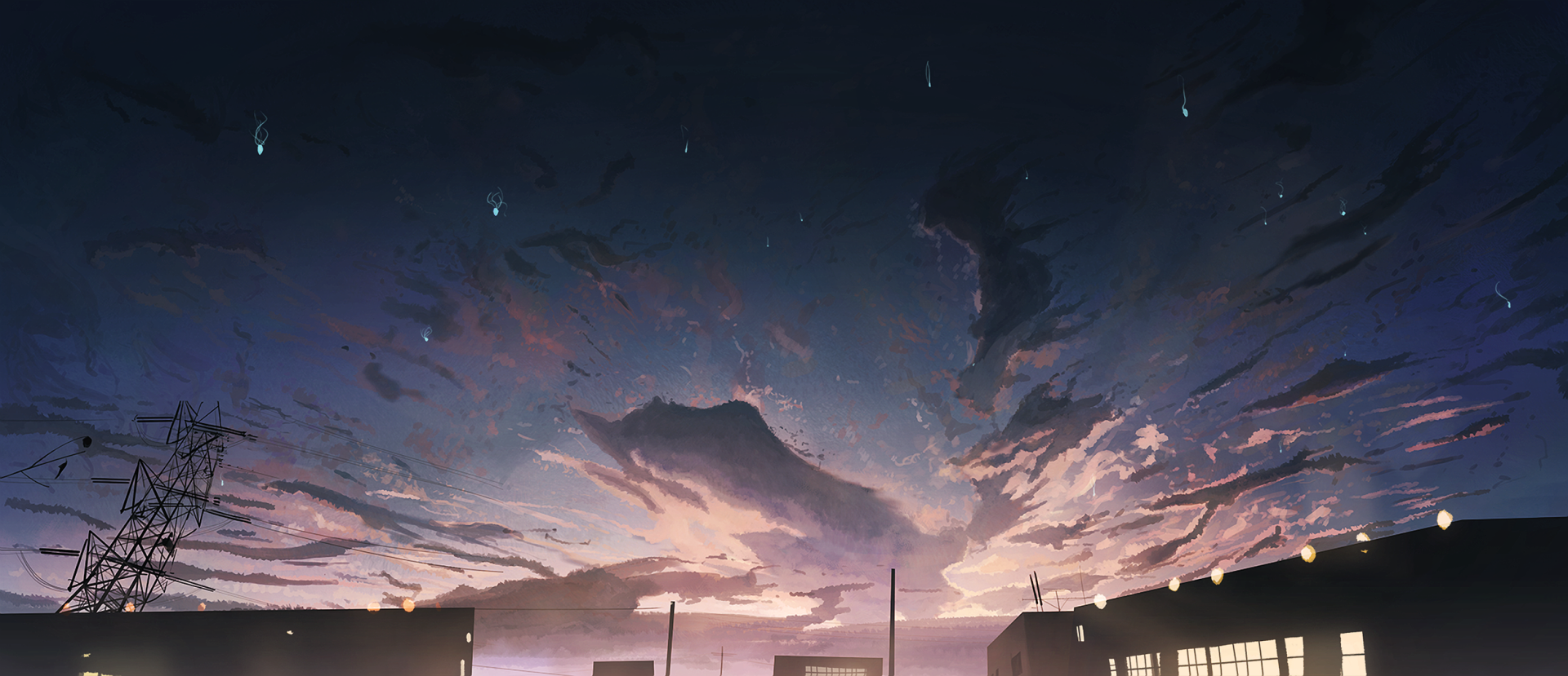 Download Sunset Night Anime Sky HD Wallpaper by banishment