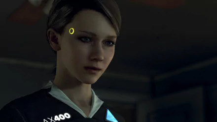 Close-up of Kara from Detroit: Become Human, featured in a detailed 4K Ultra HD PC desktop wallpaper showcasing the video game character.