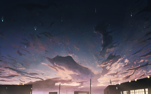 Anime Sky Night Sunset HD Wallpaper | Background Image