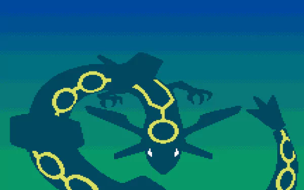 video game Pokémon: Ruby, Sapphire, and Emerald Rayquaza (Pokémon) HD Desktop Wallpaper | Background Image