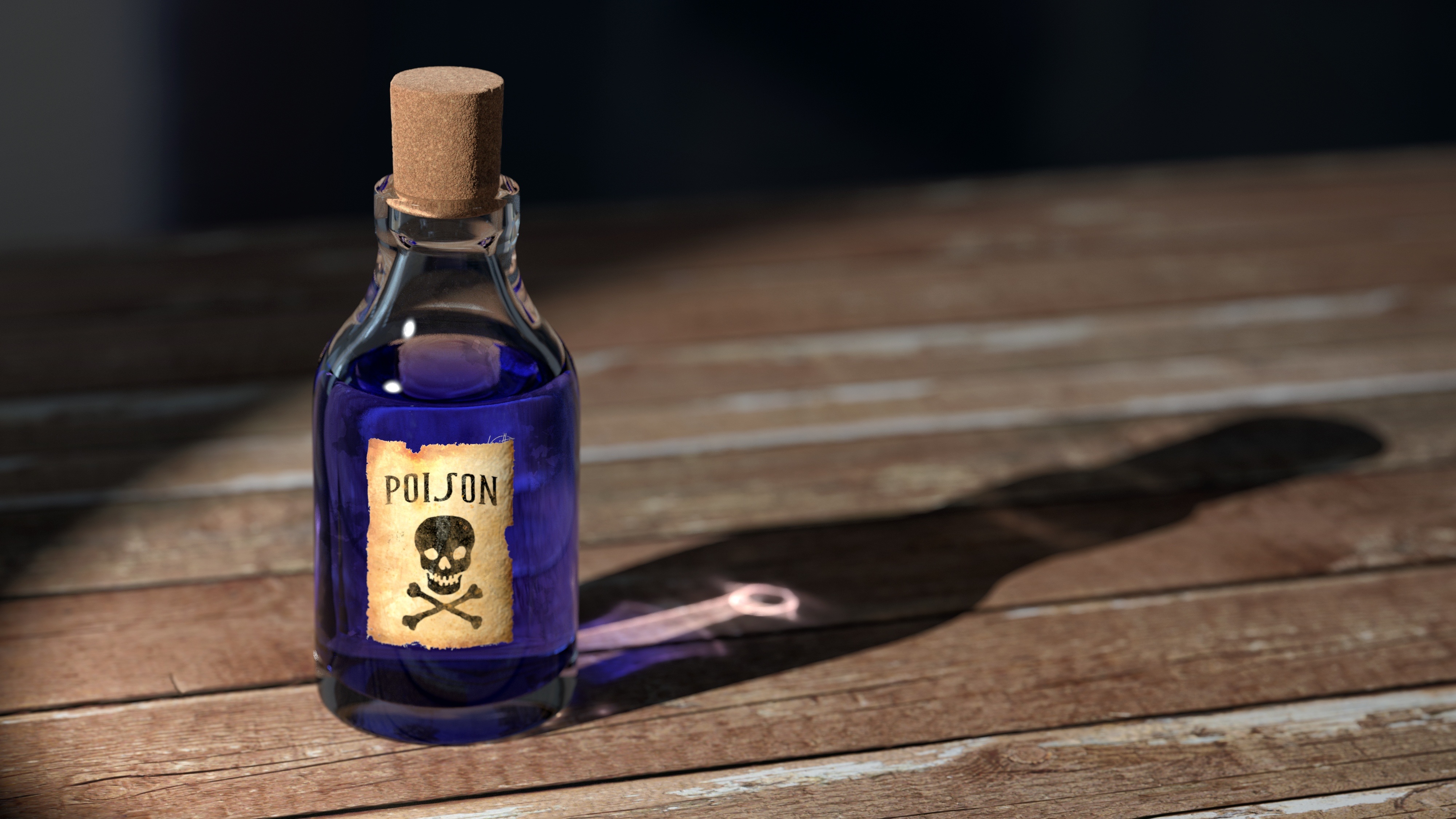 Poison Bottle with Skull and crossbones Symbol by Arek Socha