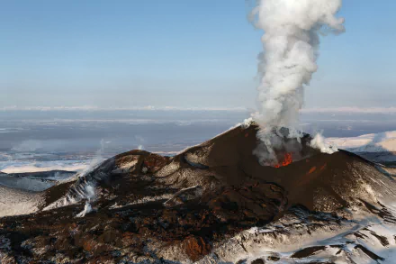 eruption stratovolcano Kamchatka Peninsula volcanic complex Russia Kamchatka Tolbachik nature volcano HD Desktop Wallpaper | Background Image
