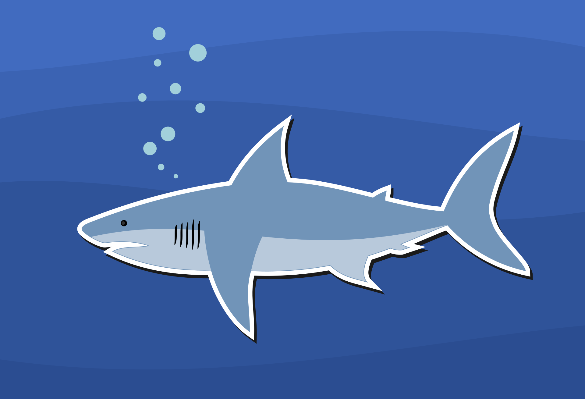 Shark Underwater by Ronny Overhate