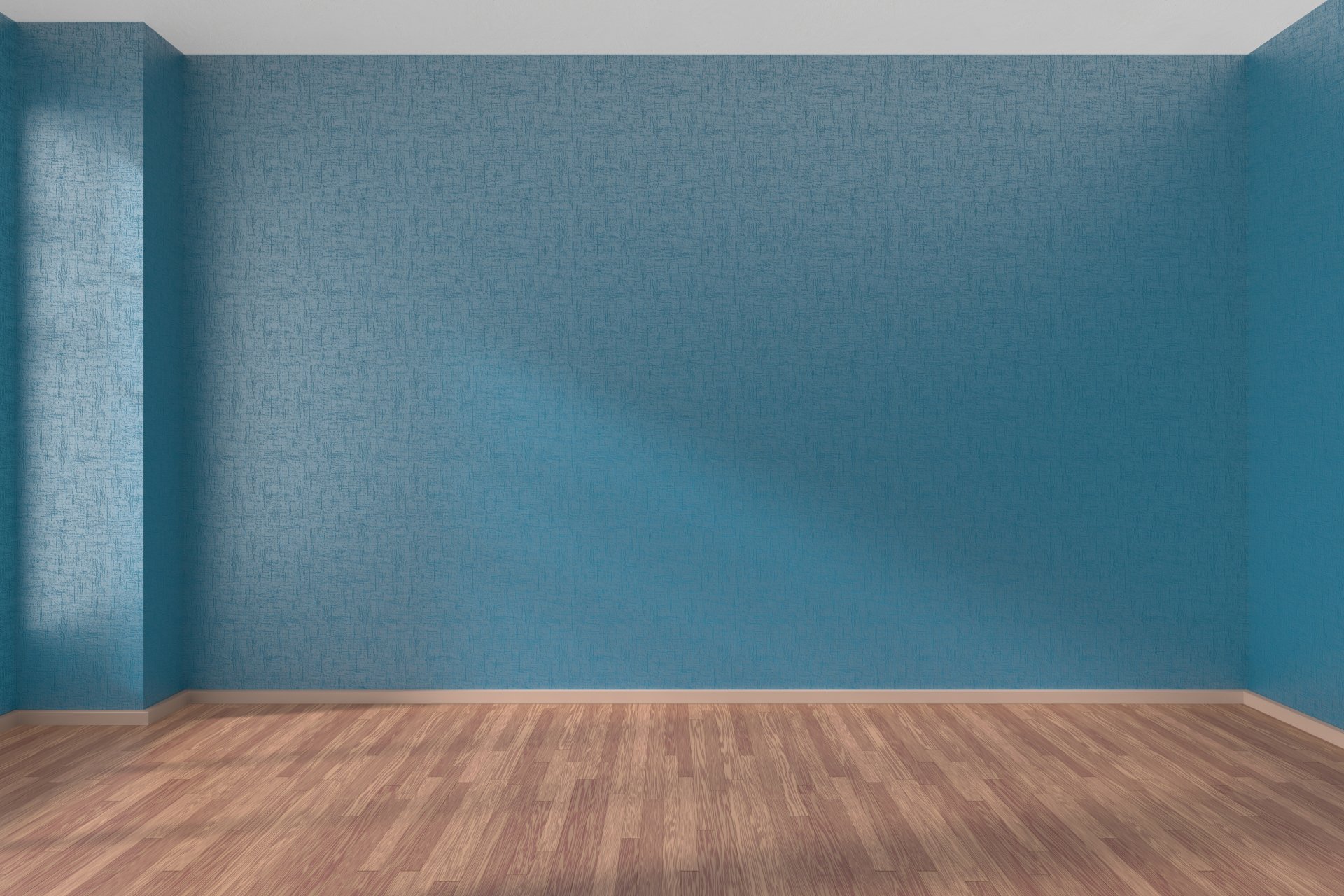 Пустая комната с синими стенами