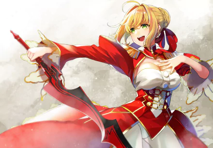 Red Saber Saber (Fate Series) Anime Fate/extra HD Desktop Wallpaper | Background Image