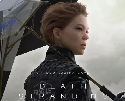 HD PC desktop wallpaper featuring a close-up of a character from the video game Death Stranding, showcasing detailed textures and a muted, atmospheric background.