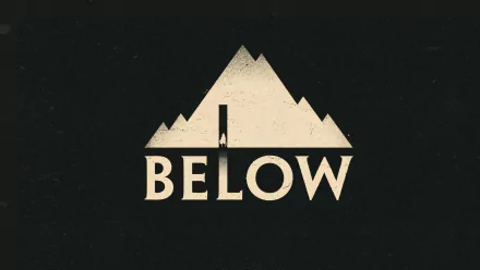 HD desktop wallpaper featuring a stylized mountain graphic with the word BELOW integrated into the design on a dark background.