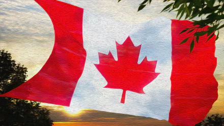  Canadian Flag - Oil on Canvas