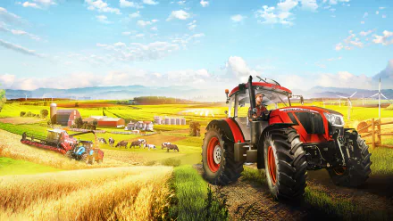 video game Pure Farming 2018 HD Desktop Wallpaper | Background Image