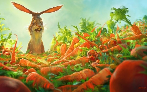 Fantasy Animal Fantasy Animals Rabbit Carrot HD Wallpaper | Background Image