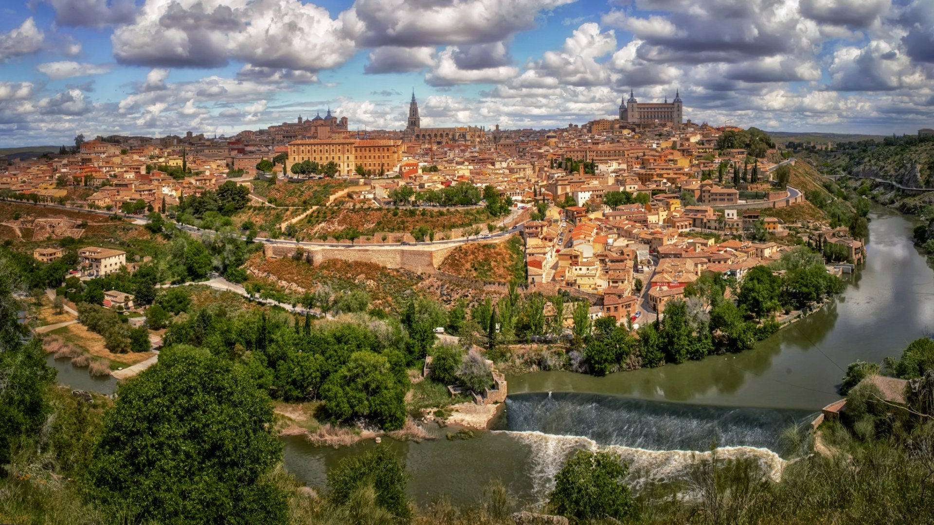 Download Building River Spain Town Man Made Toledo HD Wallpaper