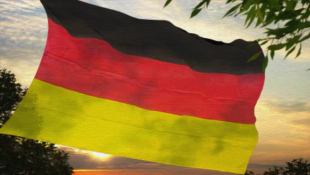  German Flag - Oil on Canvas