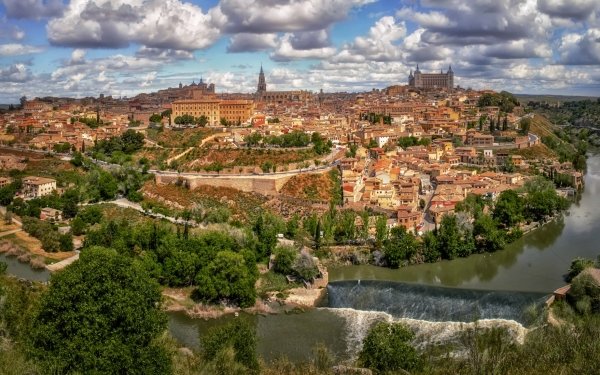 Man Made Toledo Towns Spain Town River Building Castilla la Mancha HD Wallpaper | Background Image