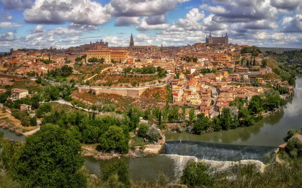 building river Spain town man made Toledo HD Desktop Wallpaper | Background Image