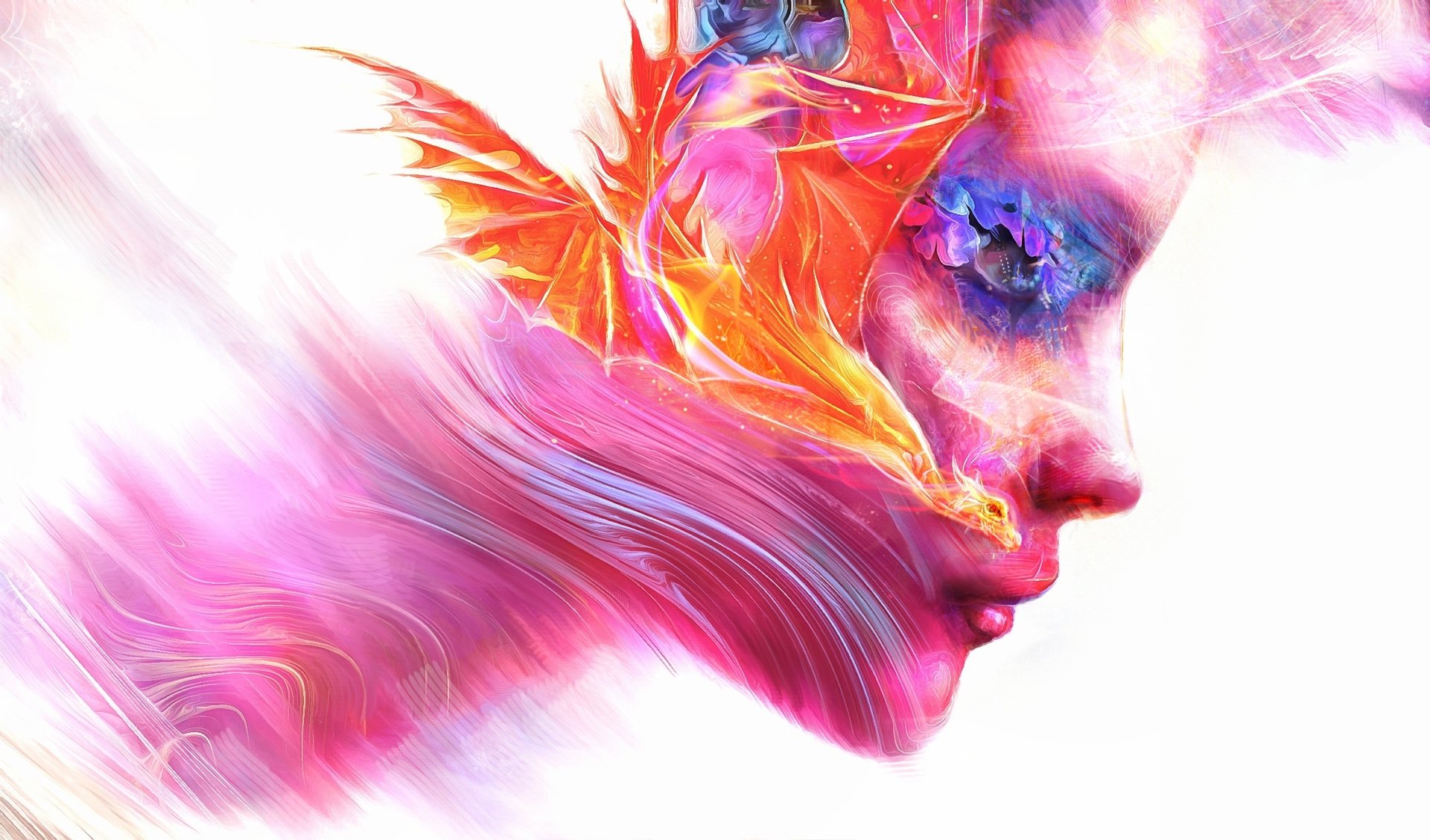 Download Profile Colorful Colors Artistic Face HD Wallpaper by Lusidus