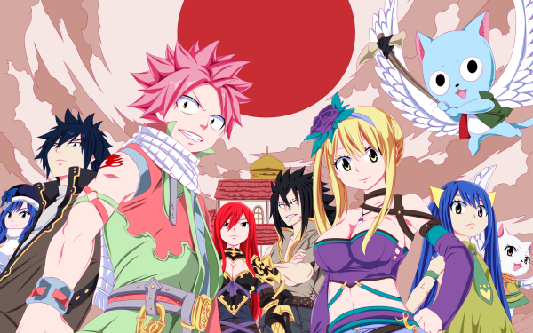 Anime Fairy Tail Natsu Dragneel Erza Scarlet Lucy Heartfilia Happy Juvia Lockser Gray Fullbuster Wendy Marvell Gajeel Redfox HD Wallpaper | Background Image