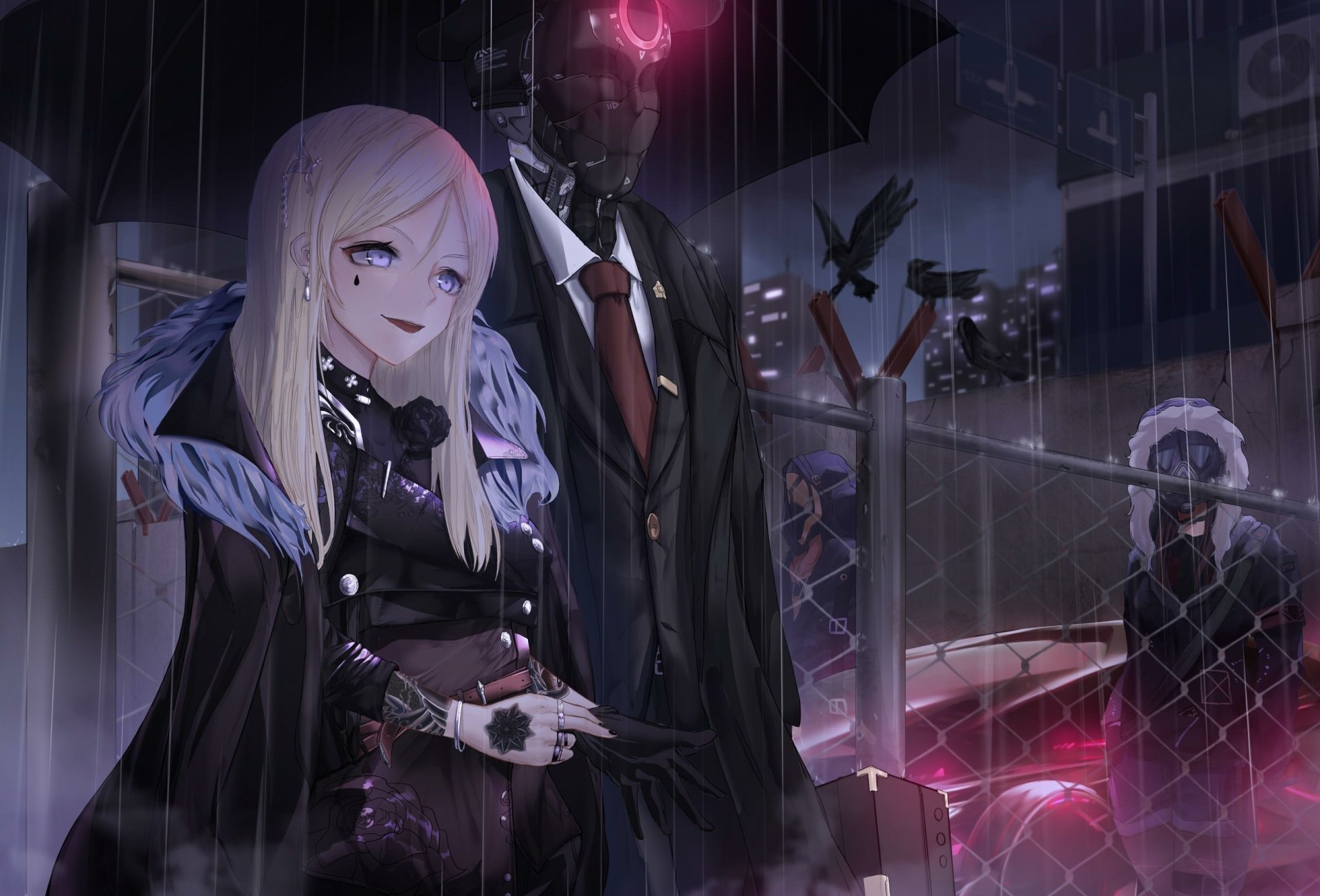 Dark Rain: Raven Tattoo Anime HD Wallpaper Vibes | 2560x1738 ...