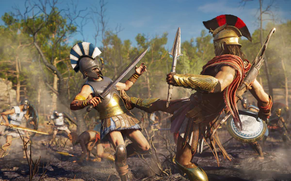 war soldier sword spartan video game Assassin's Creed Odyssey HD Desktop Wallpaper | Background Image