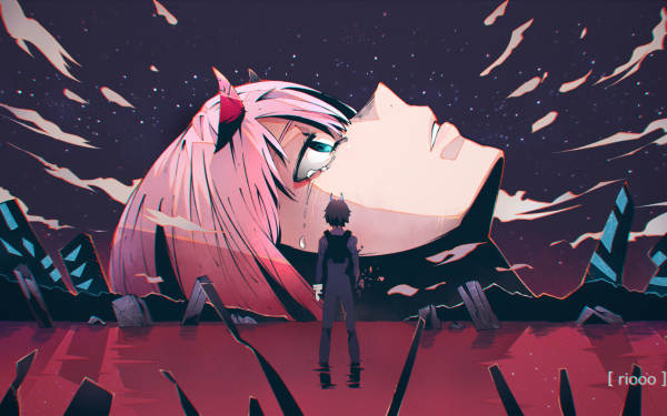 Anime Darling in the FranXX Zero Two Hiro End of Evangelion HD Wallpaper | Background Image