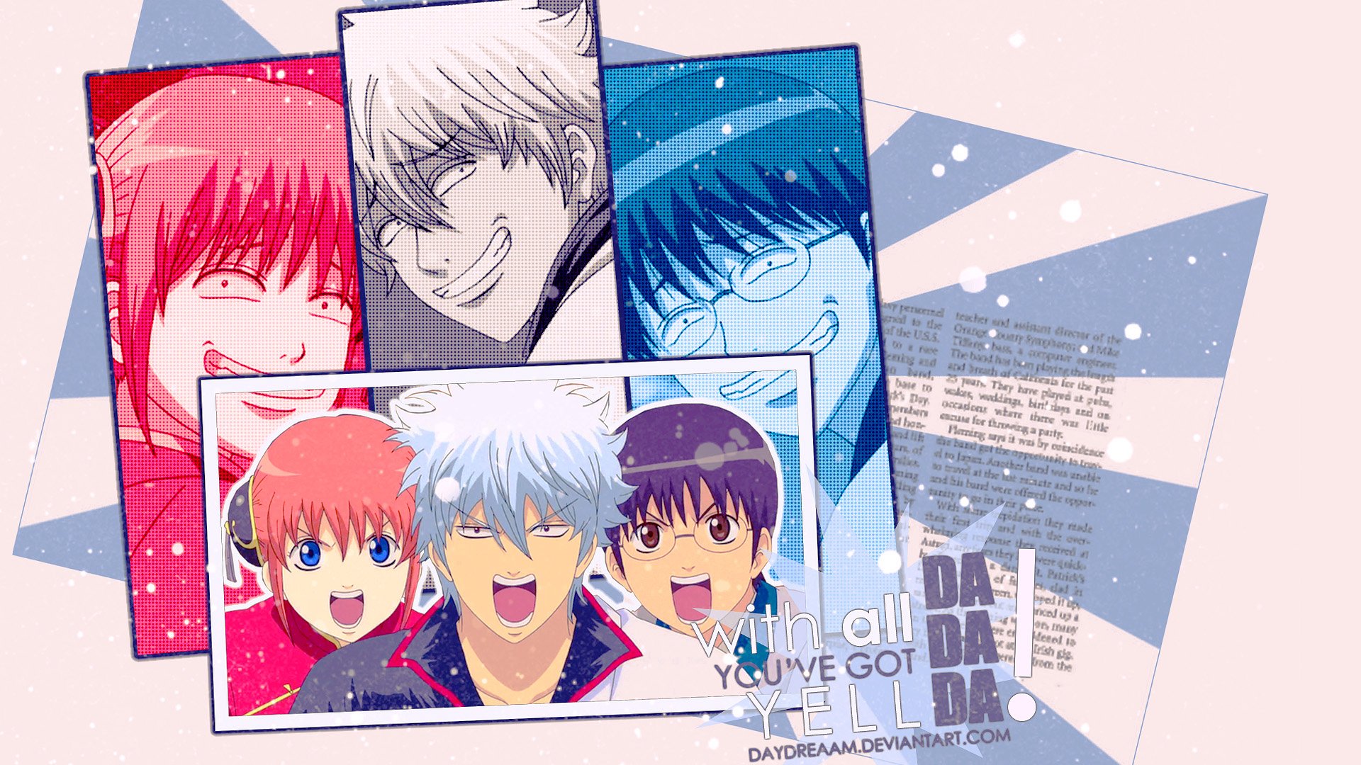 Download Shimura Shinpachi Gintoki Sakata Kagura (Gintama) Anime Gintama HD Wallpaper by princessLINDA